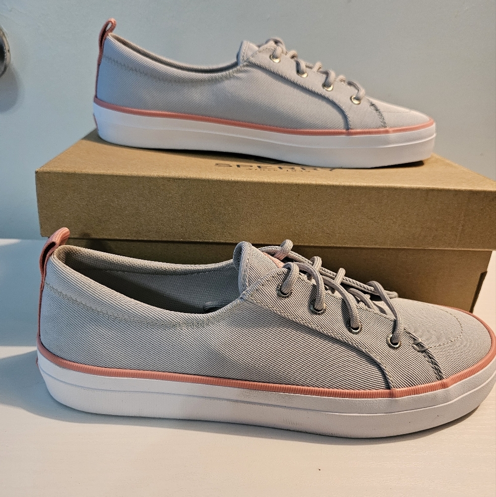 Sperry Crest Vibe Gray and Pink Women's Sneakers Size 9